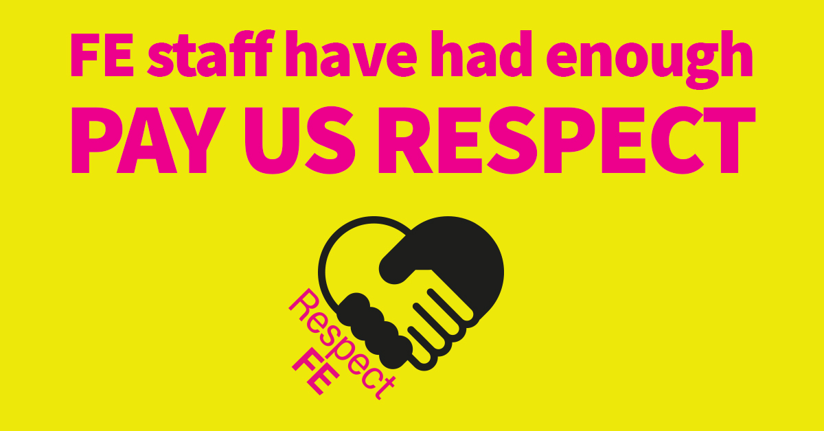 FE staff have had enough - pay us respect